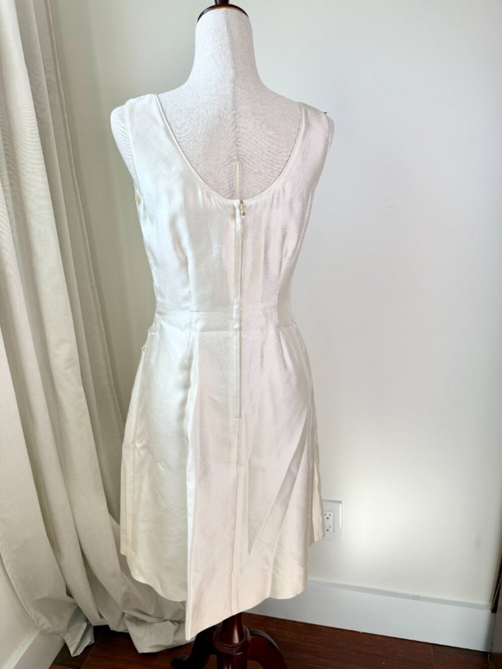 Kate Spade Wedding Belles Jillian Bow Dress Ivory Silk Blend Size 4 Sleeveless - Picture 5 of 11